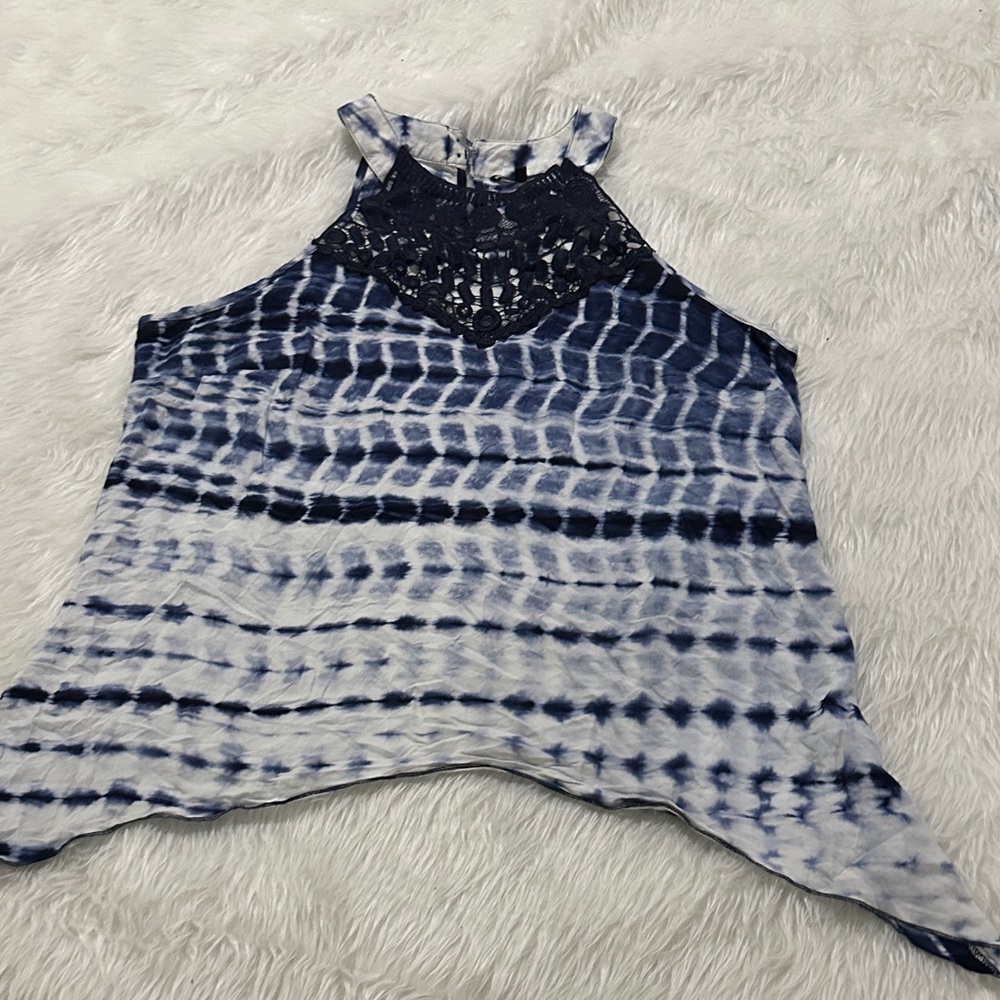 Unique Spectrum Blue Tie-Dye Tank Top
